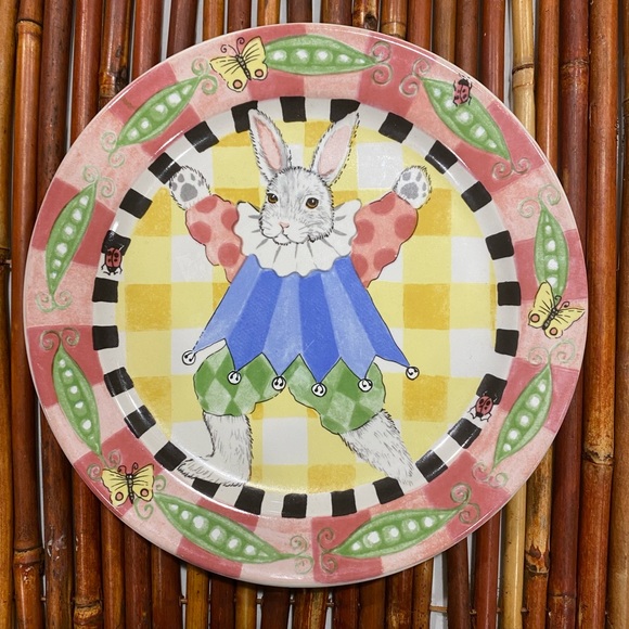 Peas and Thank You 7-1/2” Plate by Kelly Barnes Rightsell PRISTINE! - Picture 1 of 5